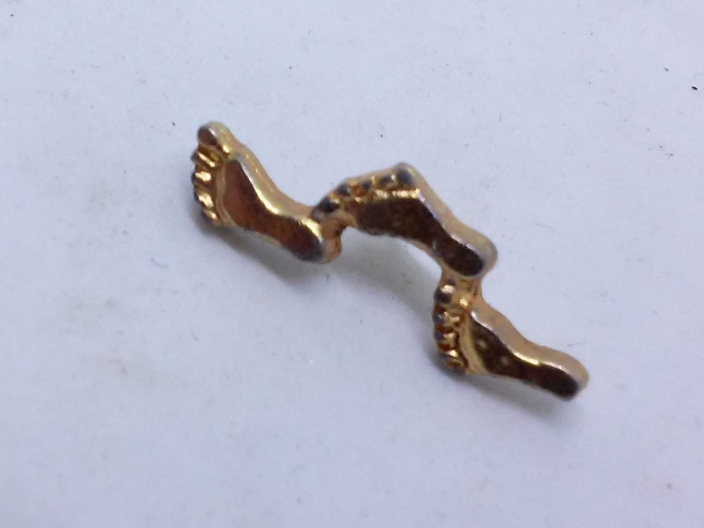 Vintage Footsteps Three Foot Lapel Pin