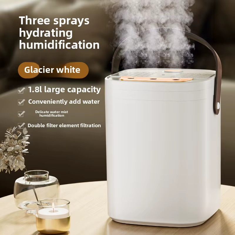Three Nozzle Night Light Humidifier 1.8L Large Capacity Dual Filter Aromatherapy