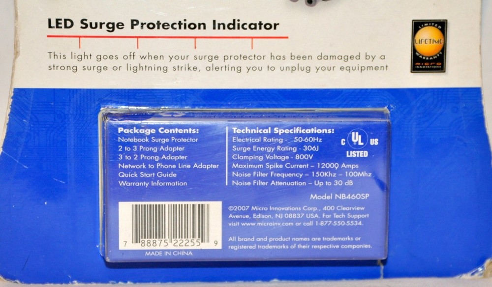 Micro Innovations Notebook Surge Protector - New