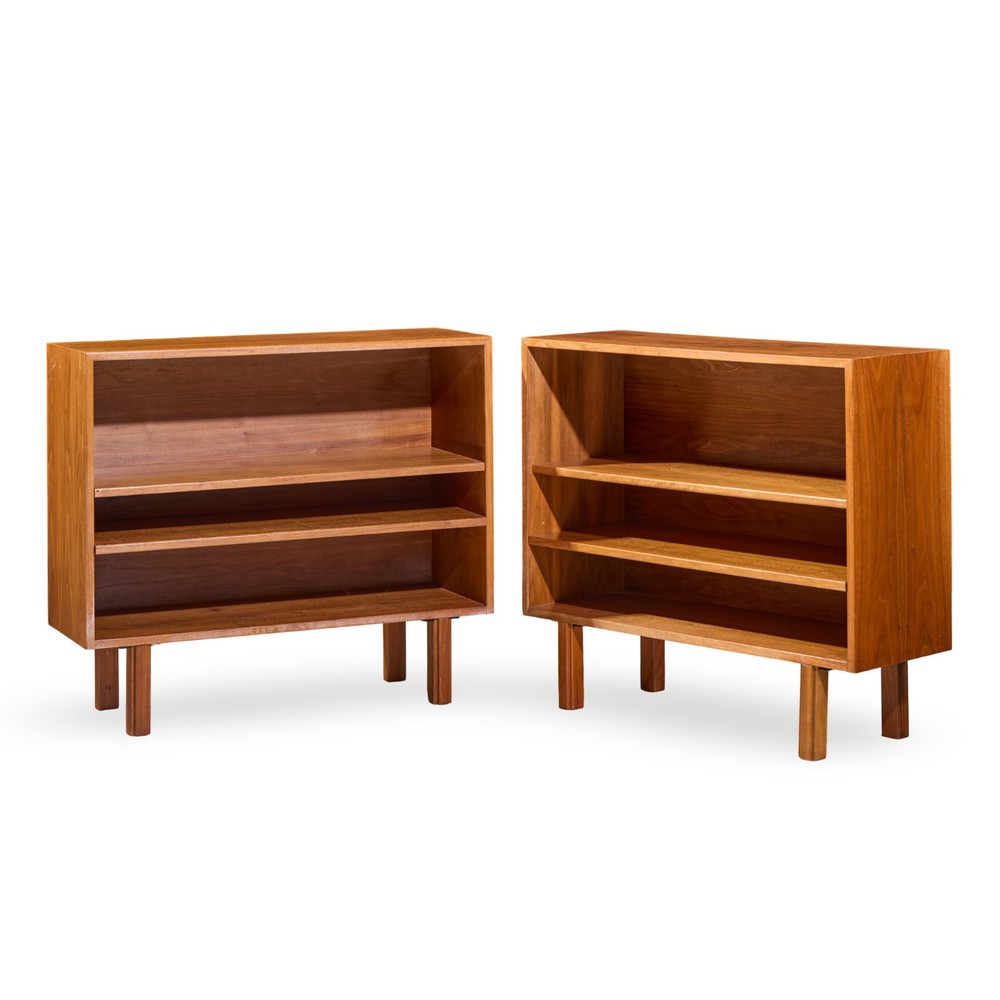 Jens Risom Mid Century Walnut Book Case - Pair