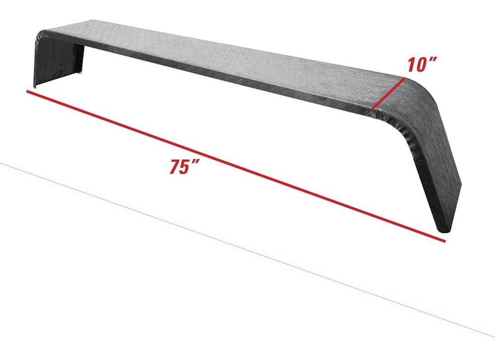 Extreme Max 5001.6403 Tandem Axle Trailer Fenders Pair Weld-On 14-Gauge 10"x75"