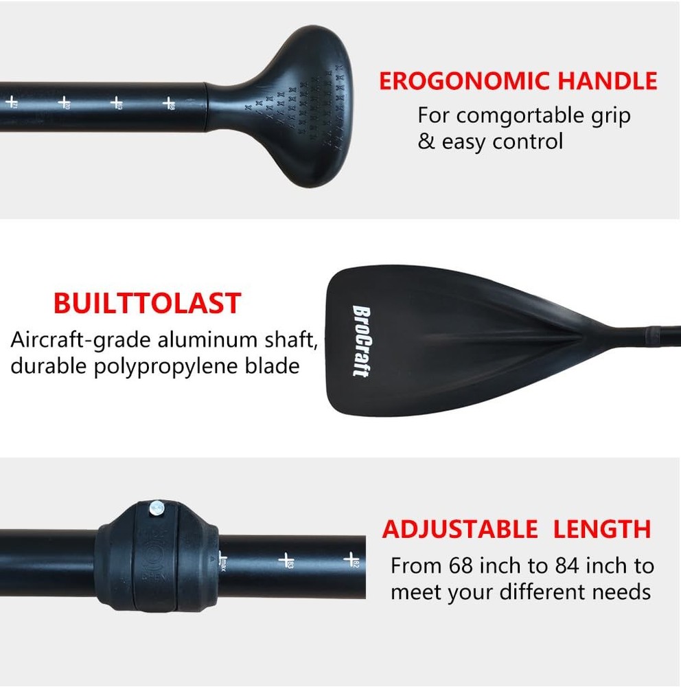 SUP Paddles - 3 Piece Adjustable Stand up Paddle