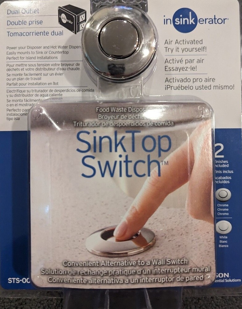 InSinkErator  76696 Air Switch for Sink with Dual Outlet  STS-00 Chrome or White