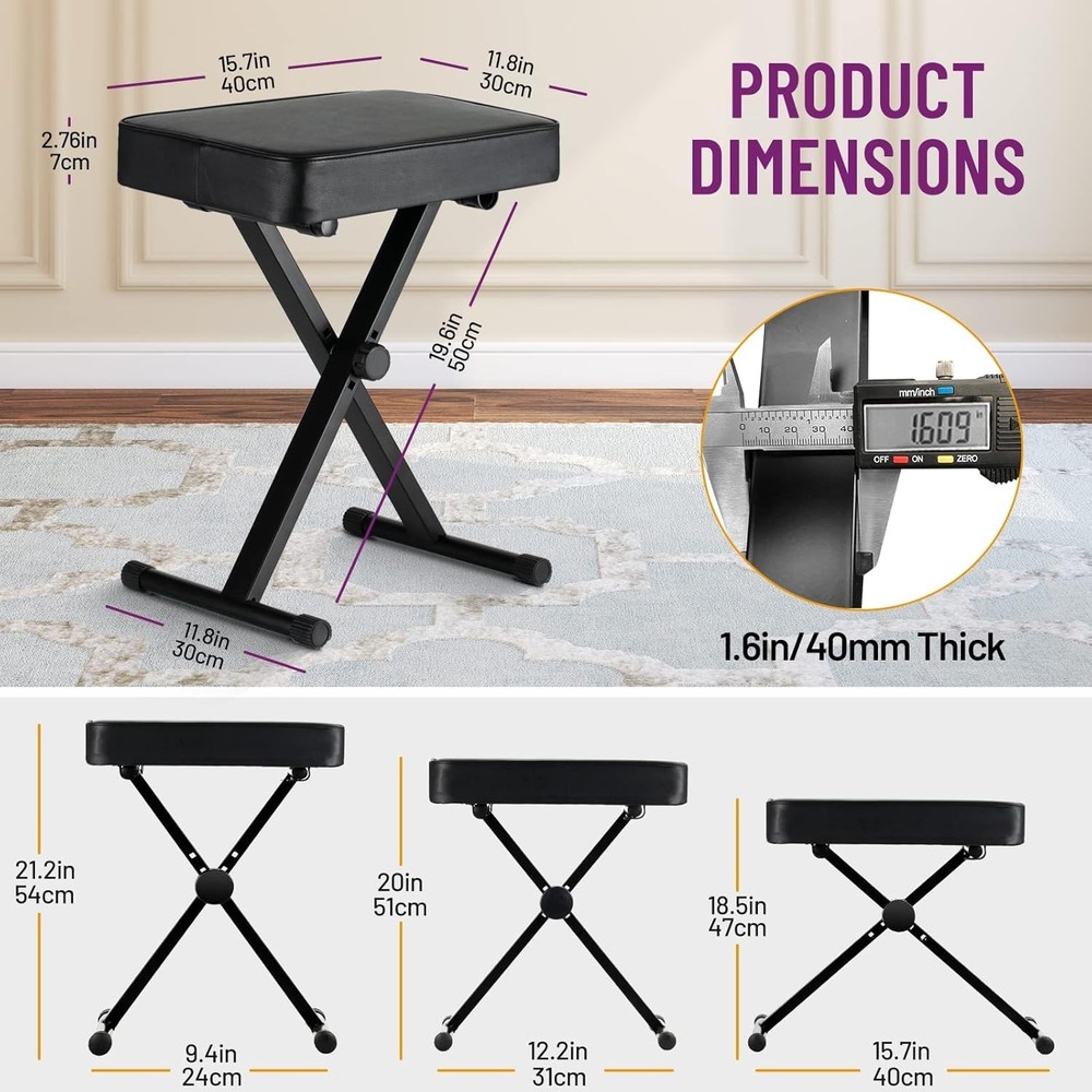 X-Style Adjustable Padded Keyboard Bench