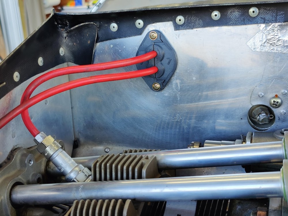 Engine Baffle Ignition Wire Seal - Two Wire - Zero Degree (Straight Thru)