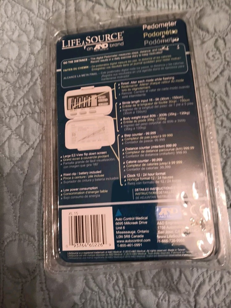 Life Source Pedometer XL15 Sealed