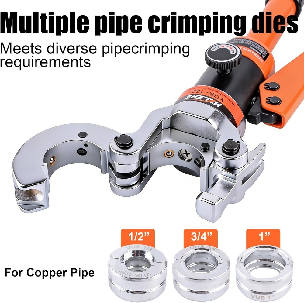 Advanced Copper Pipe Crimping Tool with 360° Rotation for Plumbing Projects