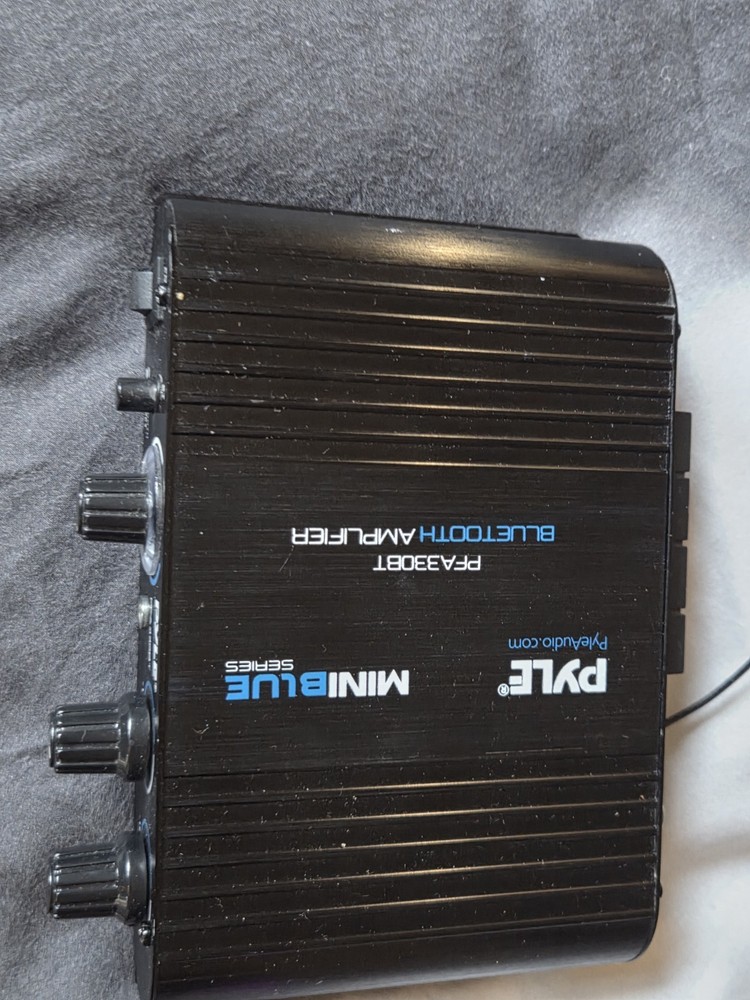 Pyle Bluetooth Mini Blue Compact Amplifier, Push-Type Speaker Terminals 90 WATT