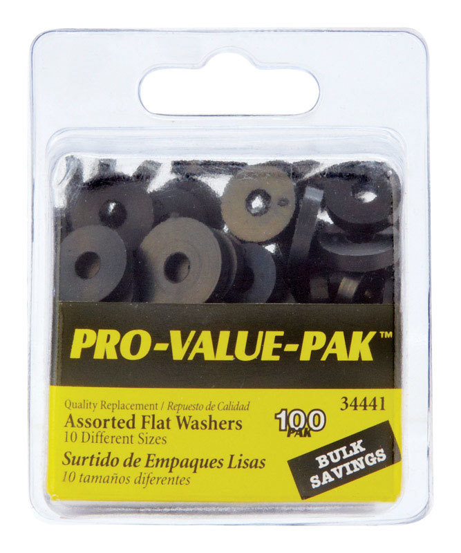 Pro Pak 100-Pack Assorted Sizes Rubber Washers Quantities  Neoprene