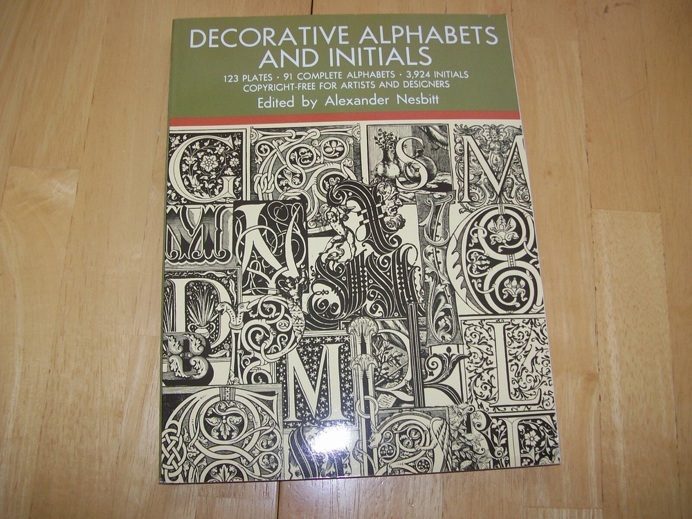Vintage Decorative Alphabets and Initials Copyright Free Patterns Designs Book