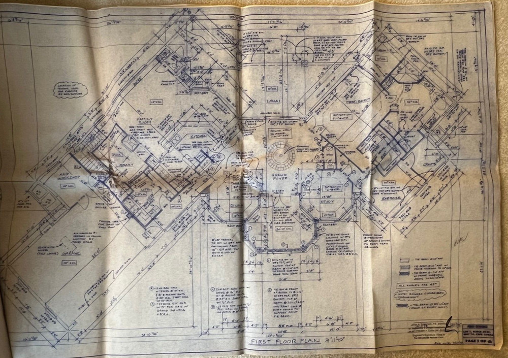 Original Blueprints for unique luxury home