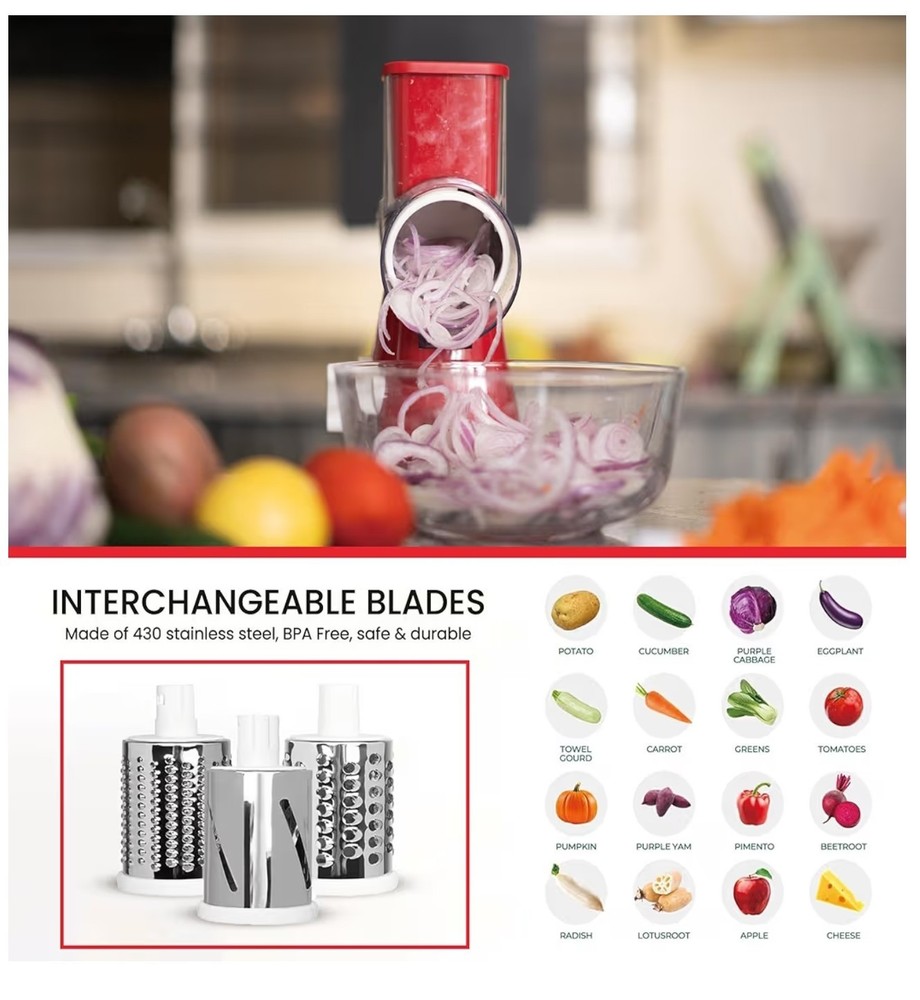 Rotary Cheese Grater (Red)