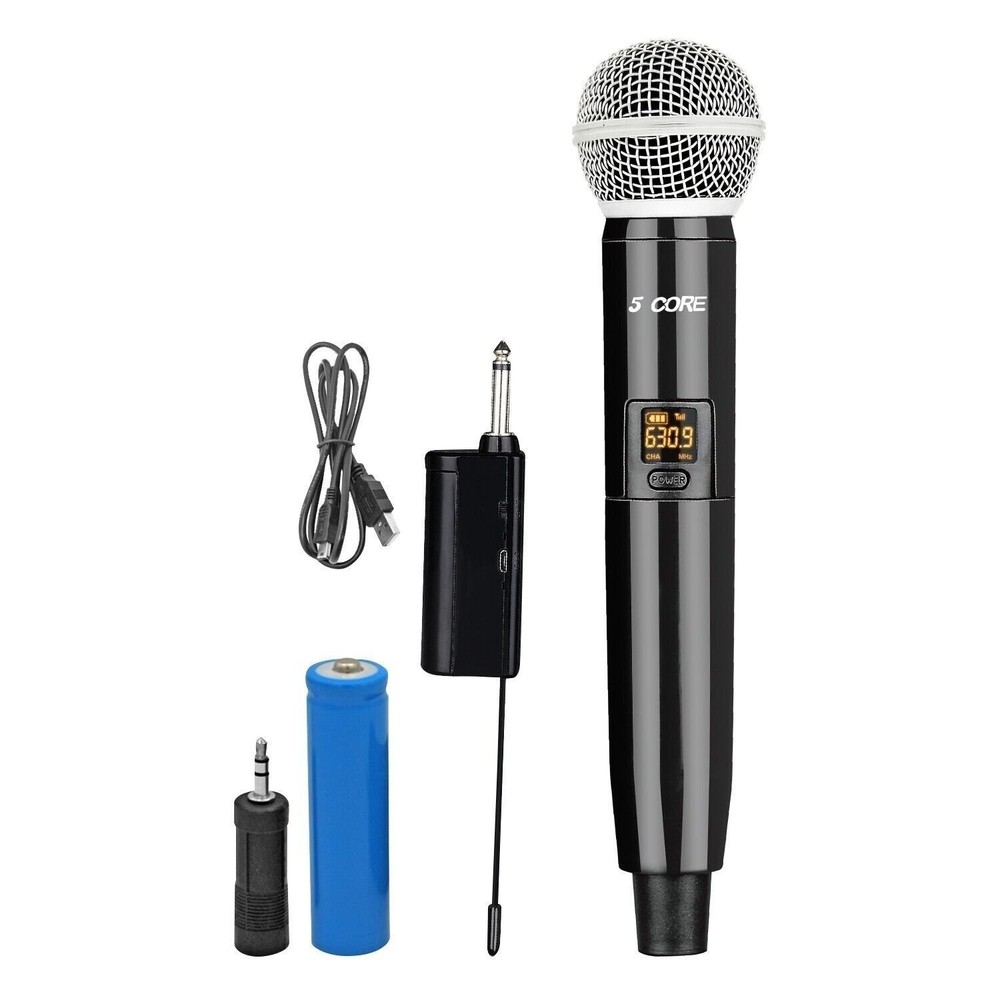 5Core Wireless Microphones System VHF Pro Grade Handheld Microfonos Inalambricos