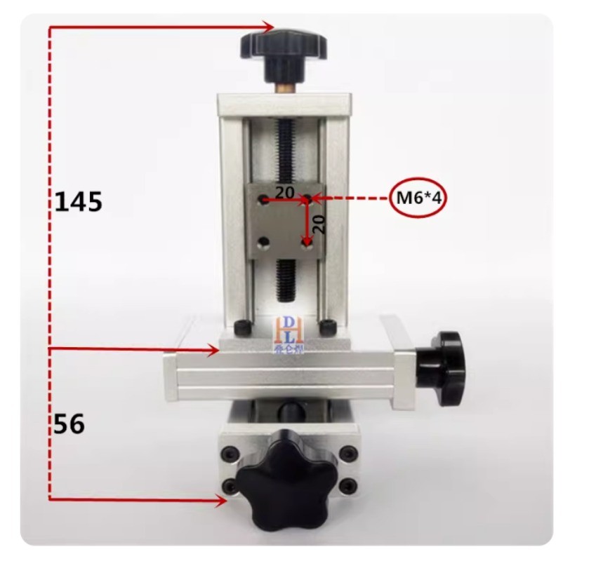 Three-Dimensional Cross-Axis Micro-Adjustment Manual Dovetail Support Slide