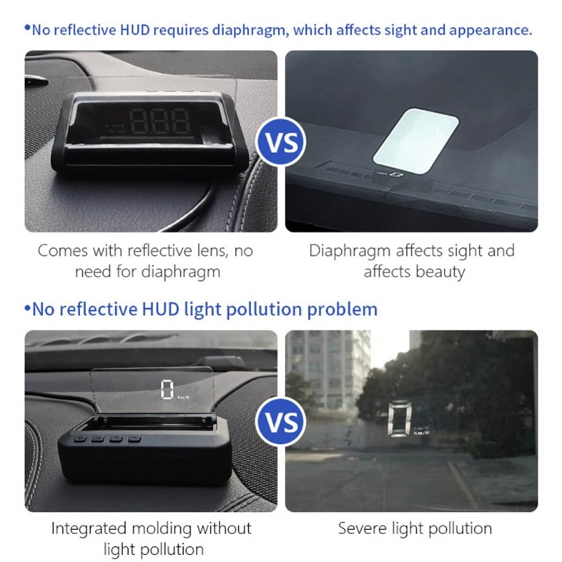Head up Display Windshield Projector with Speed OverSpeed Alarm