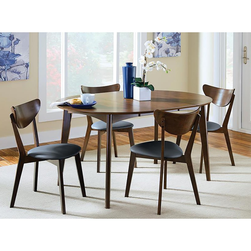 Dark Walnut and Black Open Back Side Chairs