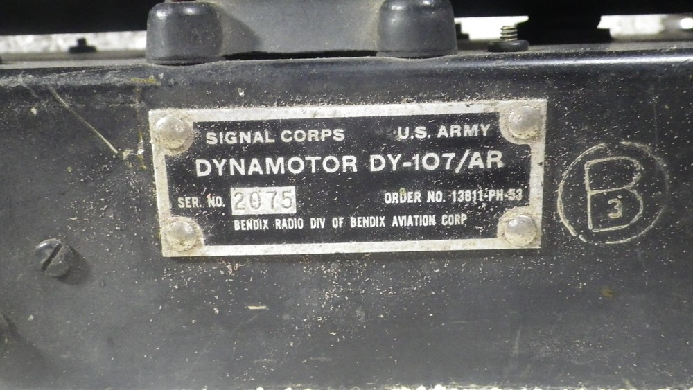 ARMY Signal Corp Dynamotor DY-107.AR
