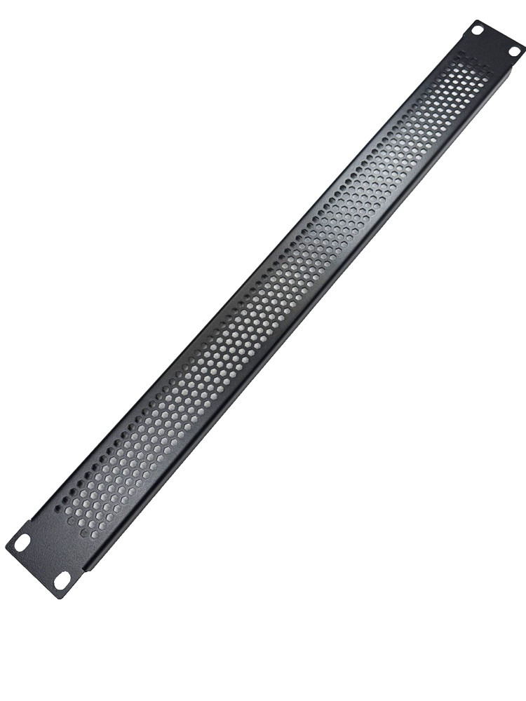 1U (Space) Perforated Black Heavy Duty Flanged Rack Case Panel 19" x 1.75"