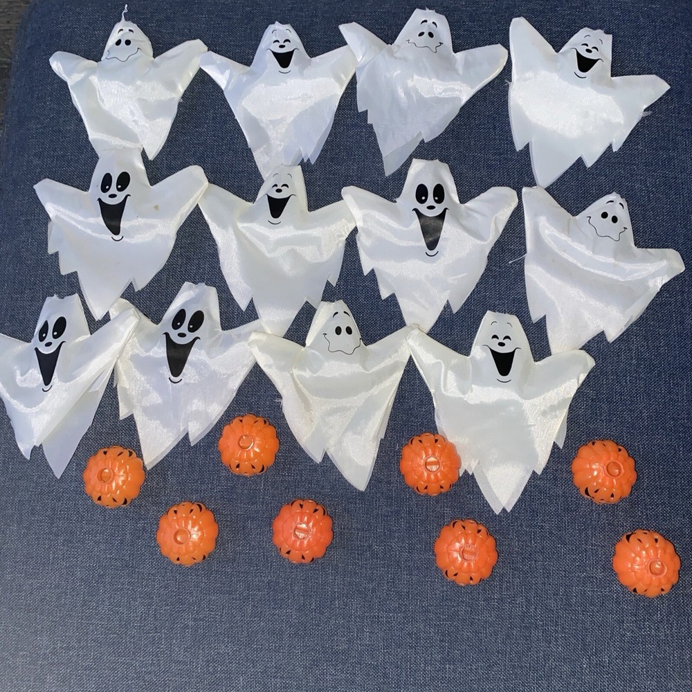 Vintage Halloween Lights Covers Pumpkins Ghosts