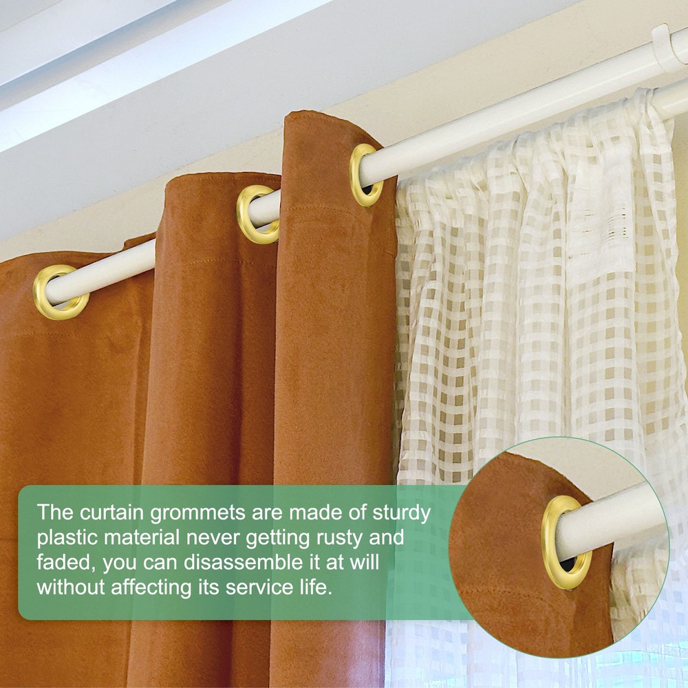 25-Pack Curtain Grommets 1-9/16" Inner Diameter Plastic Ring [Coffee]