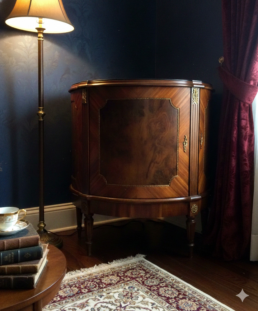 Modern Glass Top Console Table: Walnut Sideboard Buffet and Entryway Server Cred