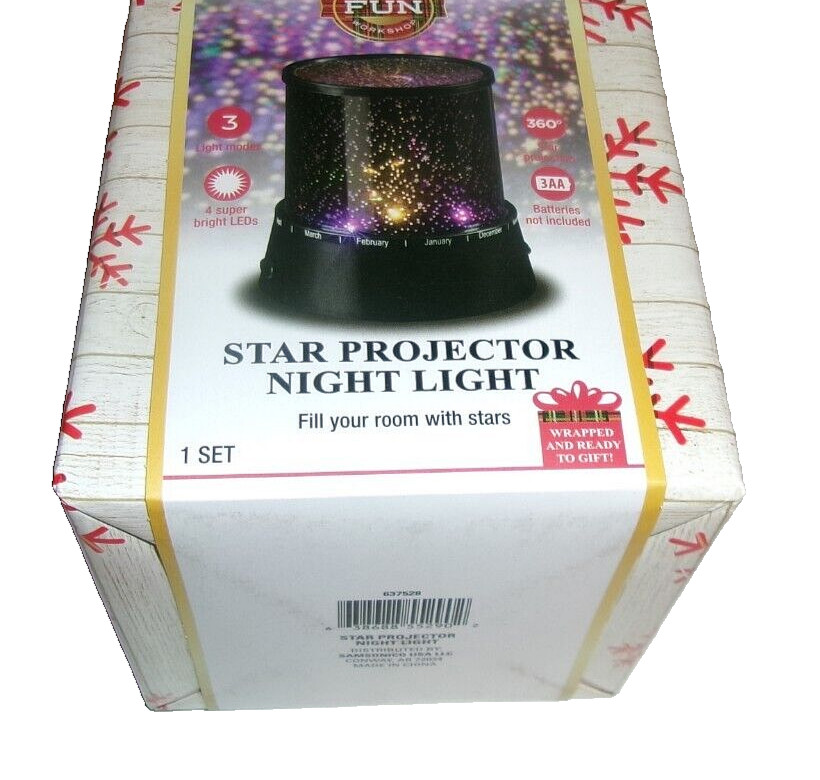 360 LED Star Projector Night Light LED 3 Light Modes Solid/Twinkle Battery Power
