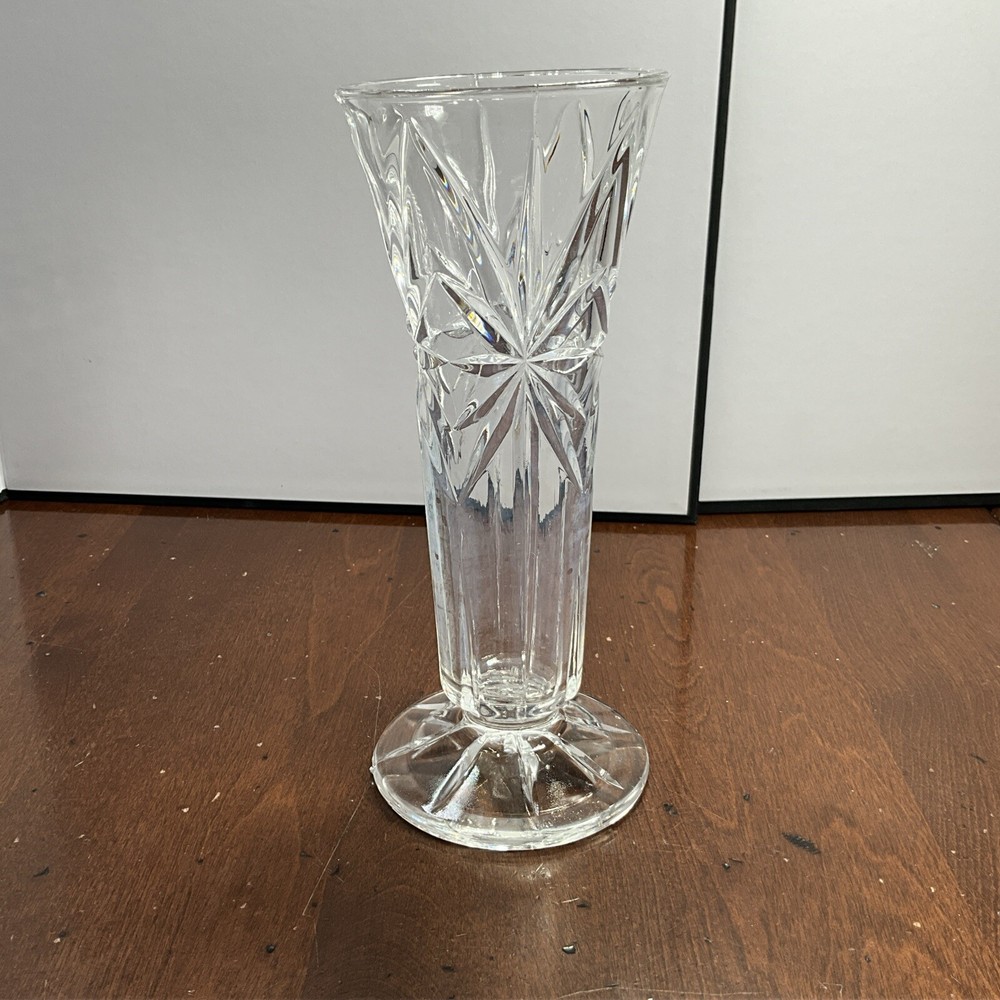 7” Cut Glass Bud Vase 3” Opening