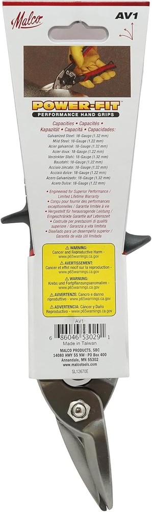 Aviation Snip Malco Left Cut AV1