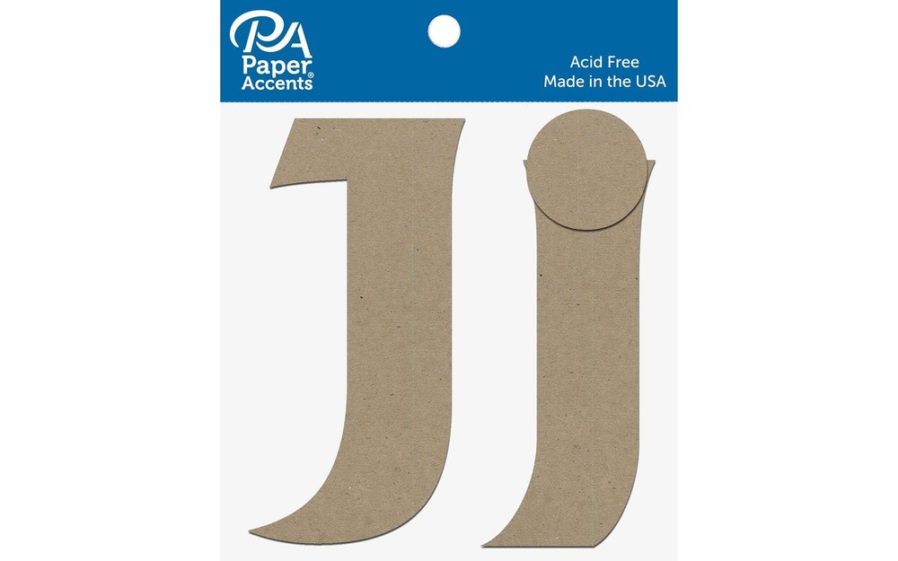 Chipboard Letter 4" Jj 2pc Natural