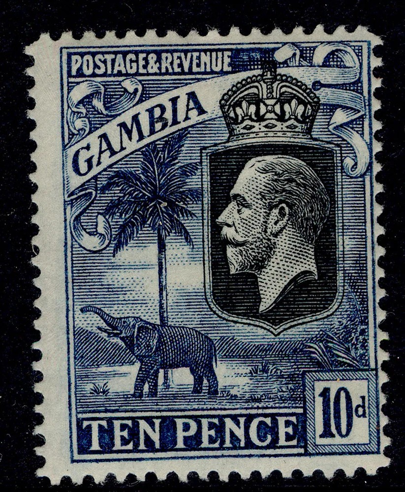 GAMBIA GV SG133, 10d blue, M MINT.