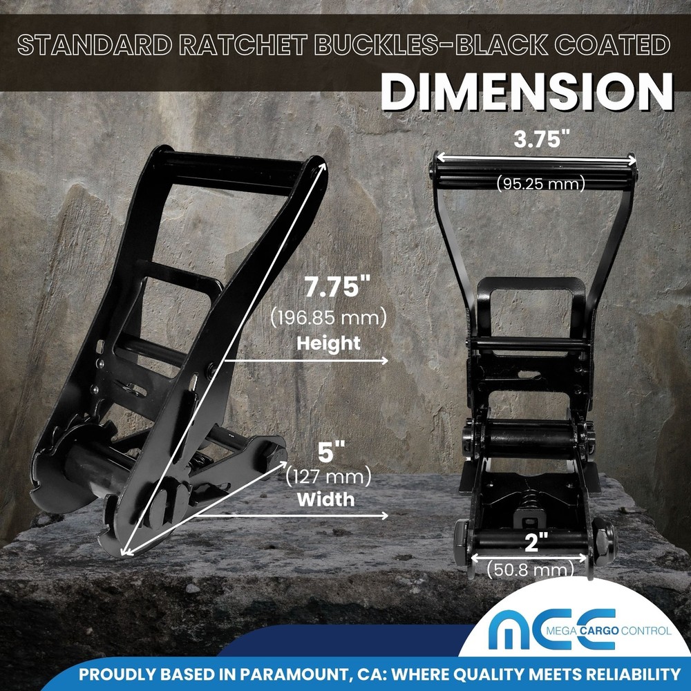 Mega Cargo Control 2" Replacement Standard Ratchets Black Coated 10-Pack