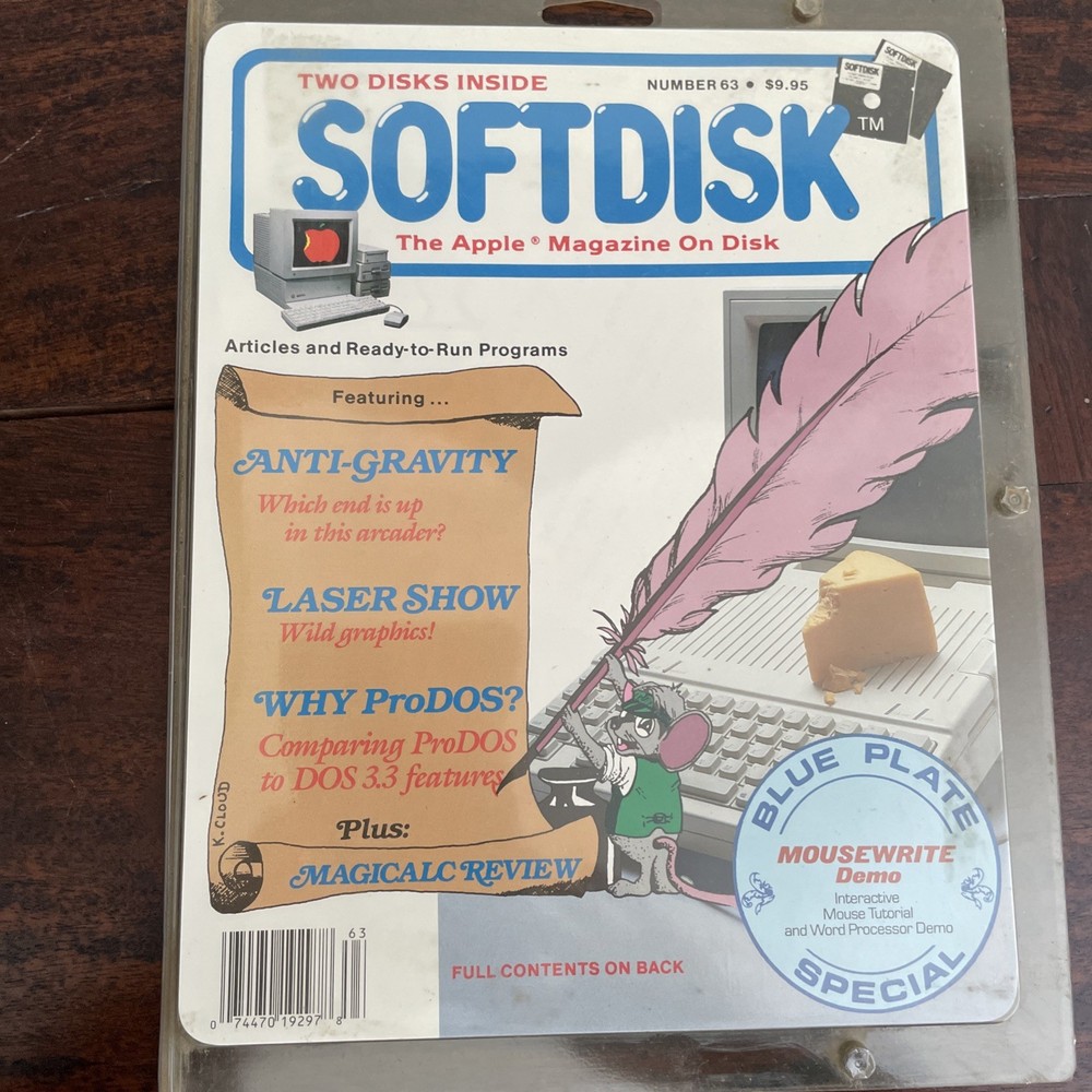 Softdisk #63, a vintage magazine on disk for Apple II computer Line