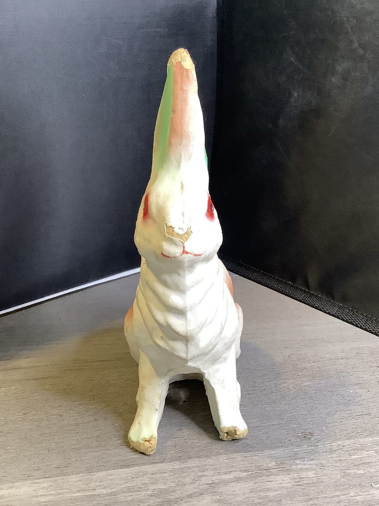 Paper Mache Multicolored Easter Rabbit decoration candy container