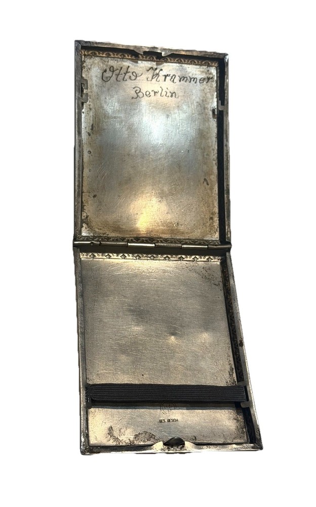 WW2 Germany Metal Silver Marked Signed Cigarette Case