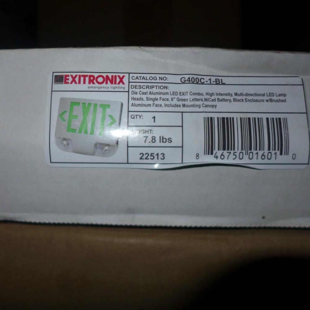 B5 EXITRONIX G400C-1-BL LED EXIT SIGN COMBO MULTI DIRECTIONAL NEW FREE SHIPPING