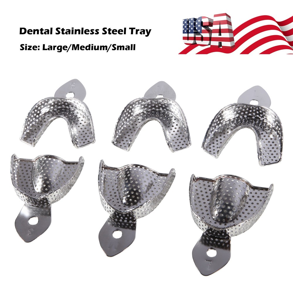 6 Dental Impression Trays set PERFO Denture Instruments PR