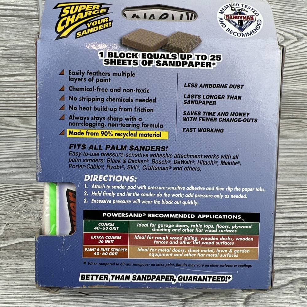Power Sand - Super Stripping BLOCK - Paint & Rust Stripper - 40-60 Grit