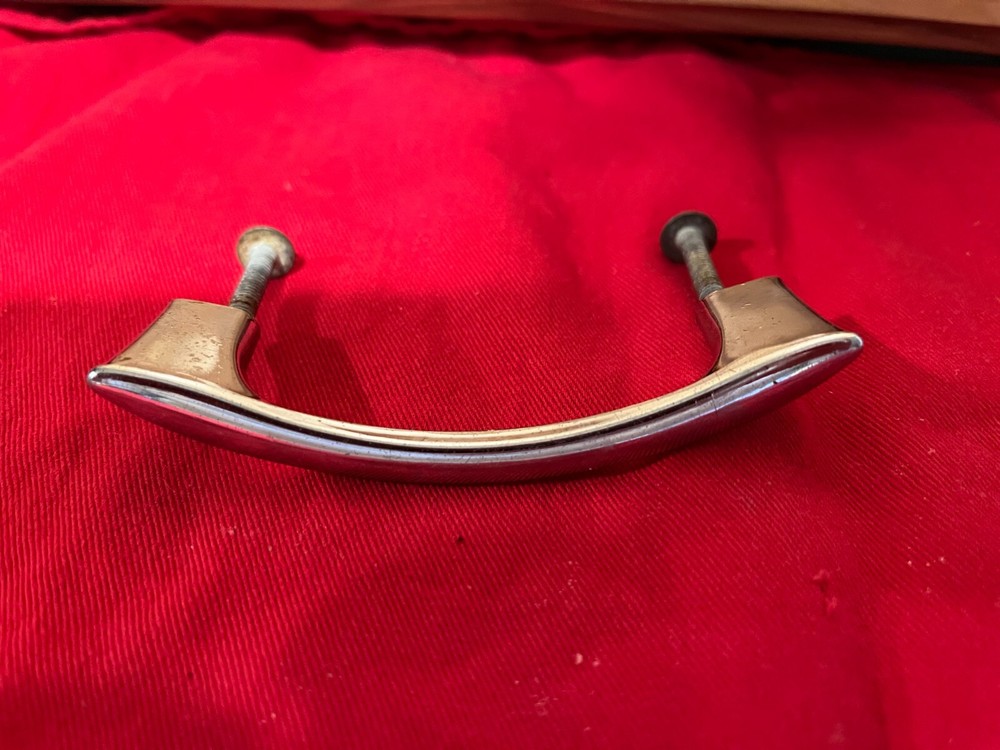 MCM Vintage drawer pulls 3" centers Chrome Silver