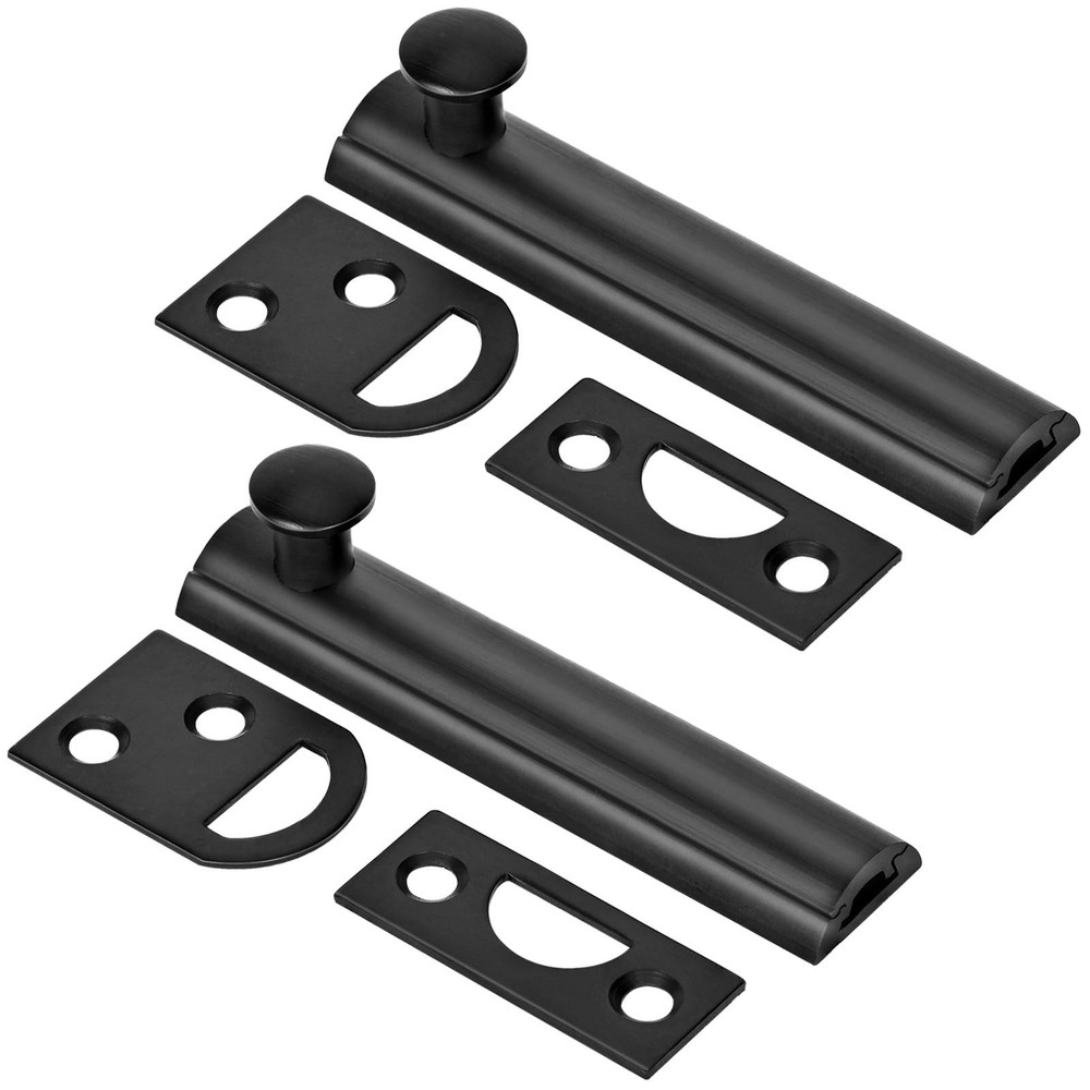 2 Pack Solid Brass Surface Bolt 3 Inch, Heavy Duty Concealed Slide Surface Do...