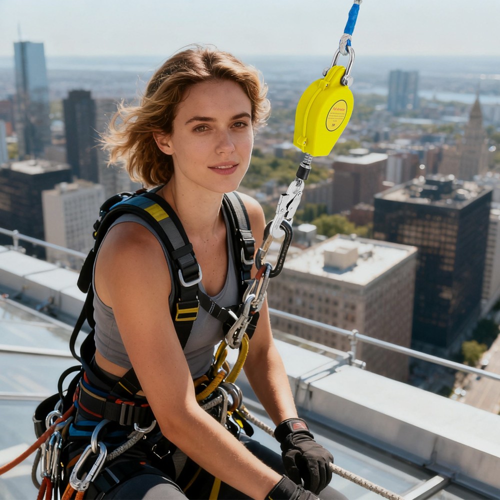 Self-Retractable Fall Arrester Yellow Fall Arrest Protector Fall Protection Gear