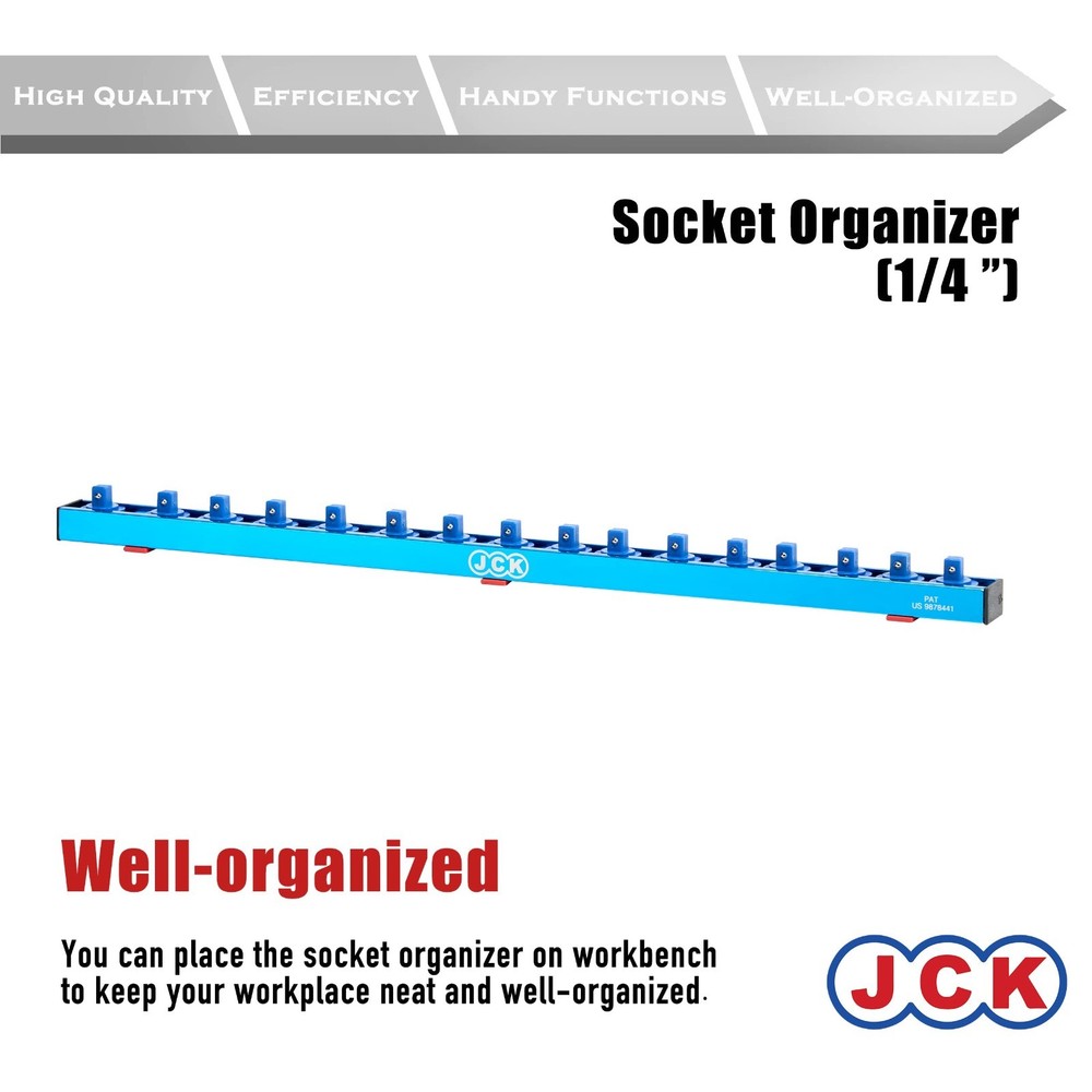 JCK Professional Quality Aluminum 1/4" Socket Organizer
