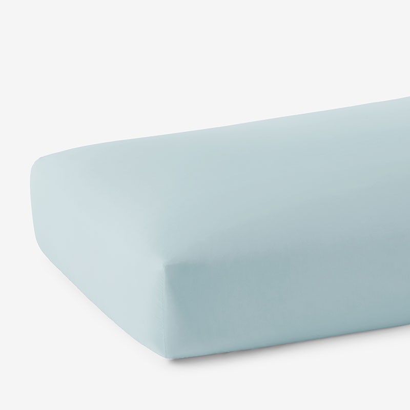 Solid Garment Washed Cotton Percale Fitted Bed Sheet-TheCompanyStore|62817