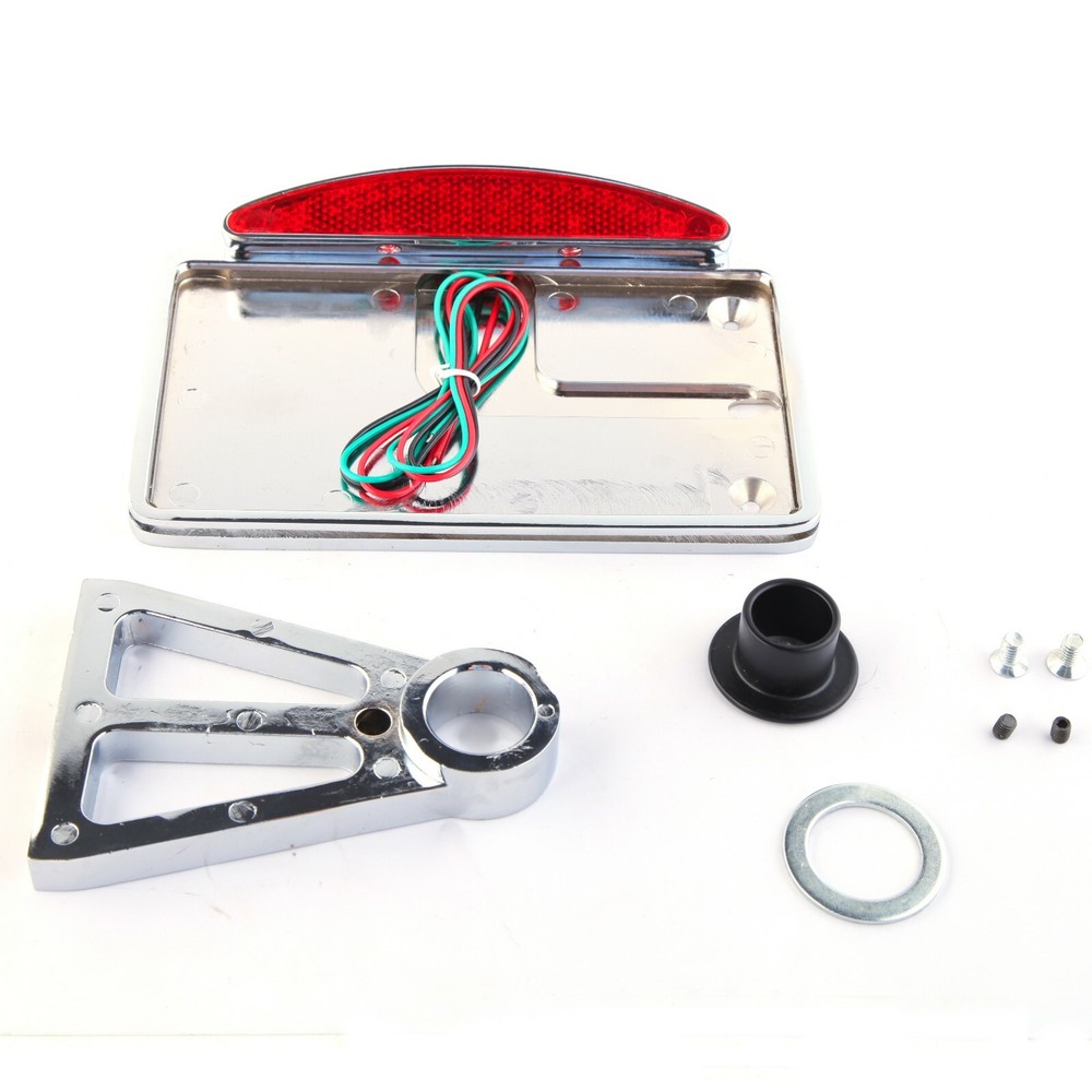 Motorcycle License Plate LED Tail Light Horizontal Side Mount Bracket For Harley