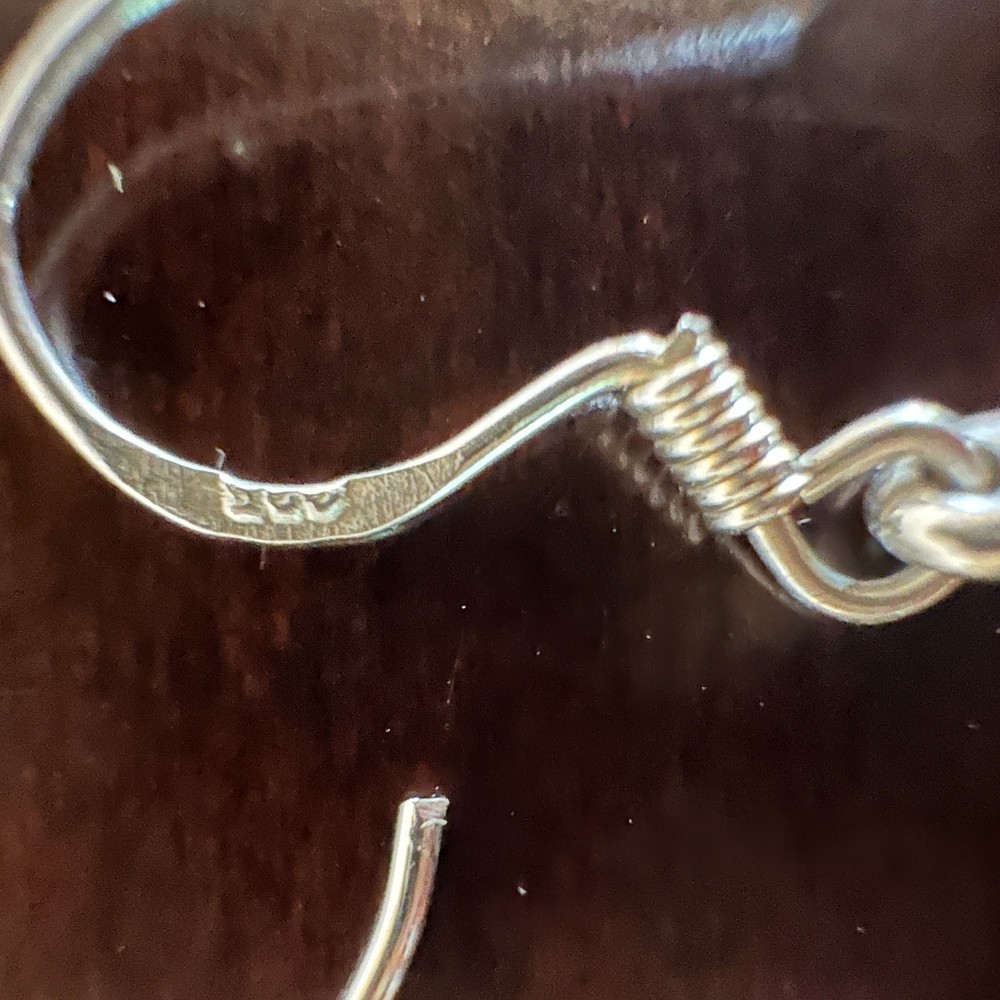 Sterling Silver Puffy Tear Drop Dangle Earrings Vintage