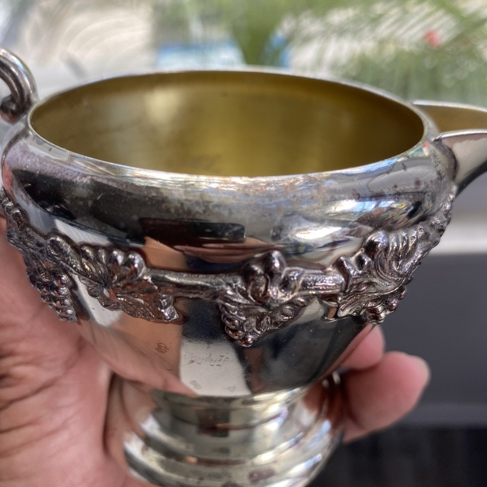 Vintage Silver Plated Cream Sugar Bowl