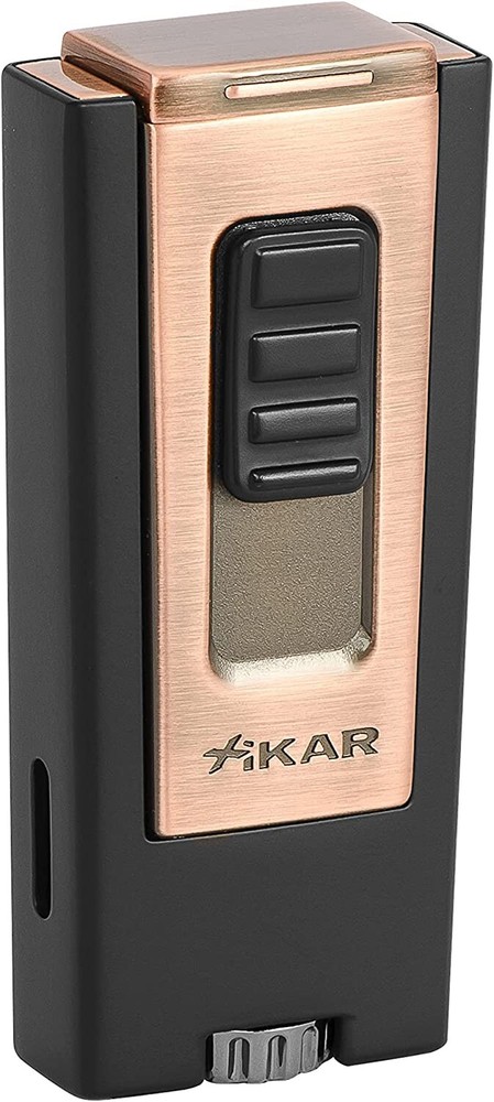 Xikar Trezo Lighter, Inline Triple Jet Flame, Piezo Ignition, Black/Bronze
