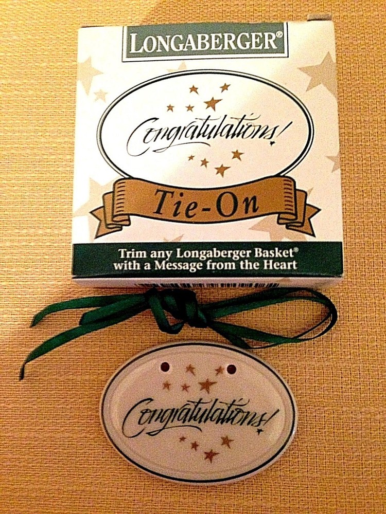 Longaberger "Congratulations" Ceramic Tie-On