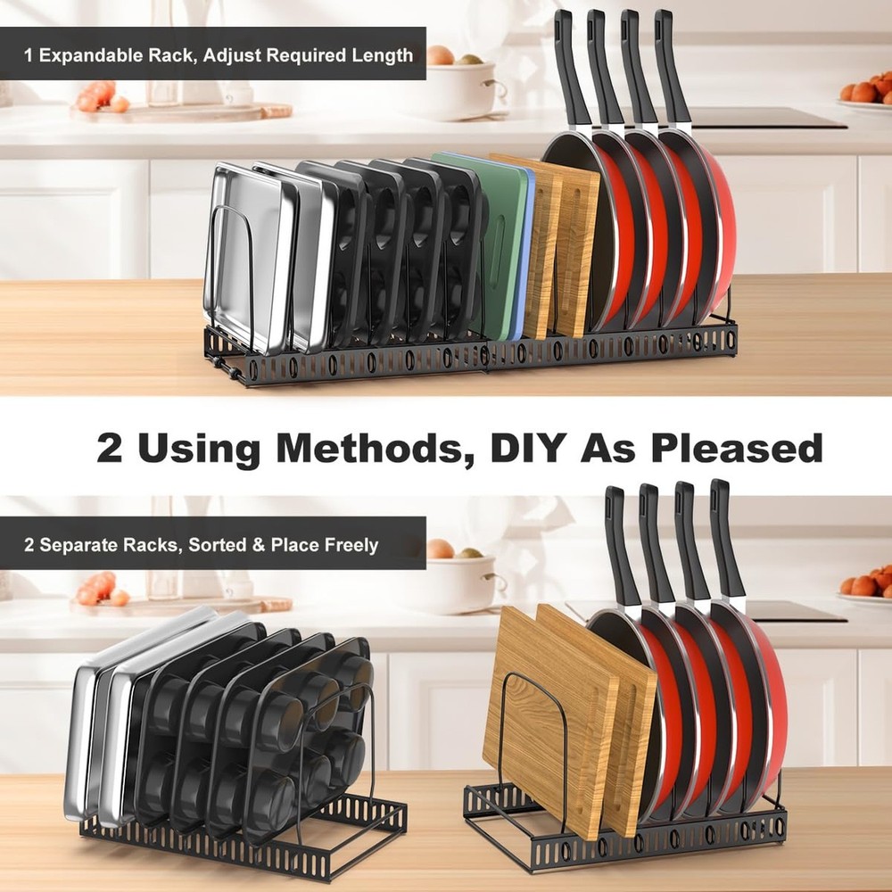 Housolution 2 Pack Baking and Cookie Sheet Organizer, 12"-23" Expandable Cutt...