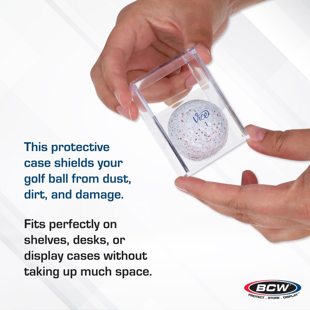 BCW Golf Ball Display Case - 1 ct Clear Polystyrene Shell White