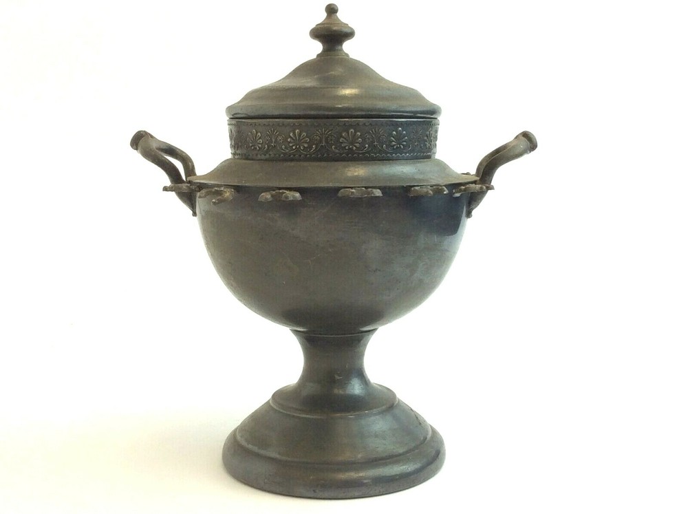 Antique Old Silverplate Etched Spoon Demitasse Condiment Container Jar